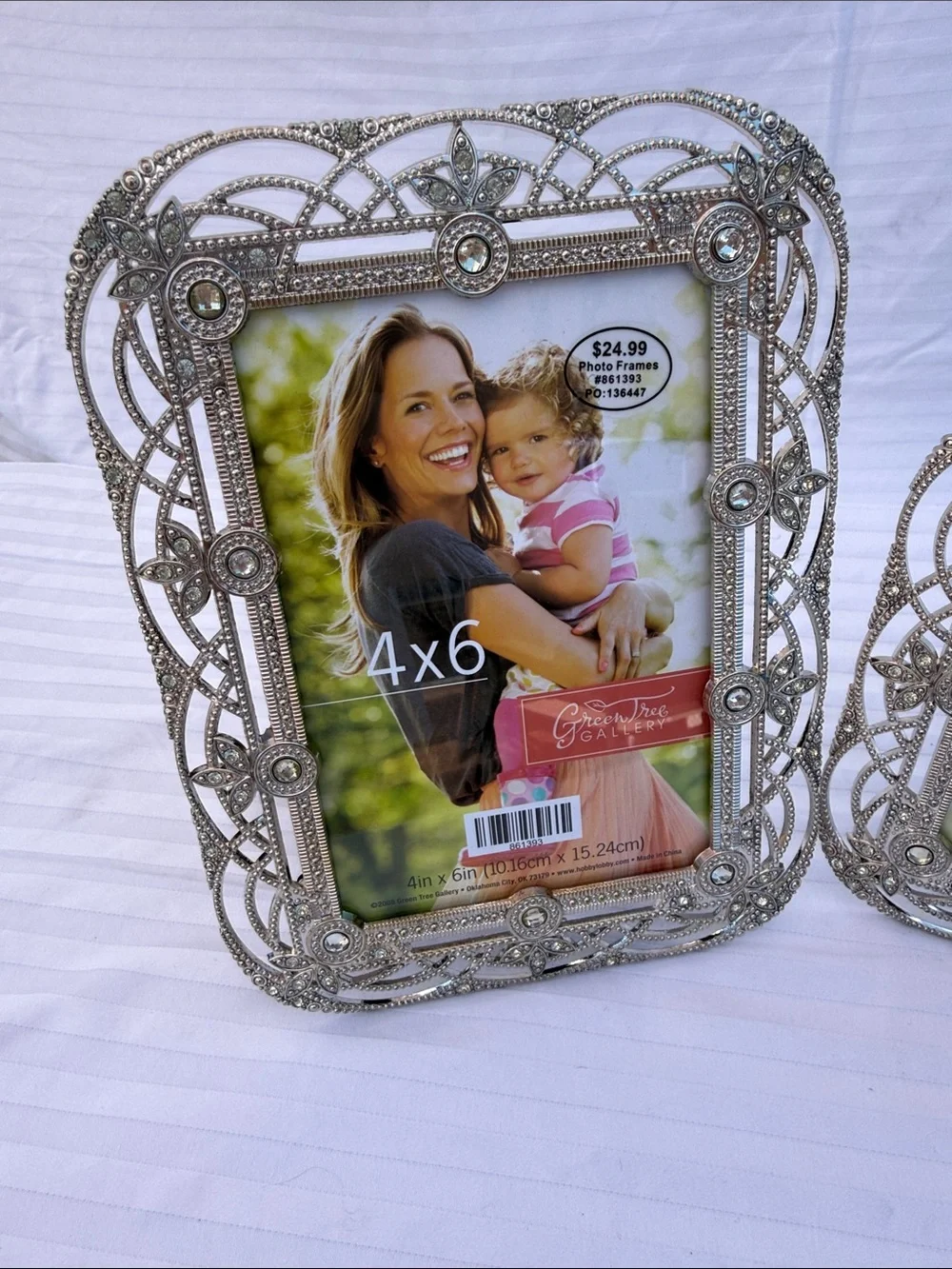 Ornate Silver Filigree 4x6 Picture Frames - Set of 2